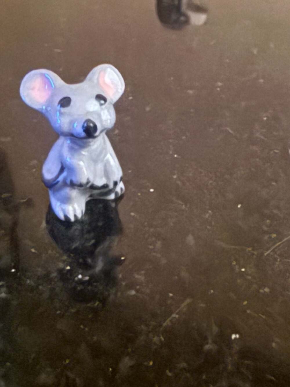 Lot of 3 Vintage Miniature Ceramic Figurines - Mouse, Puppy, and Dachshund